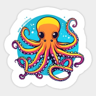 Mysterious Cthulhu Octopus friendly creature design Sticker